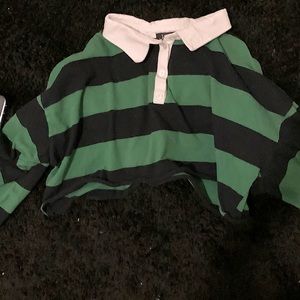 Green striped polo colored M ‘Justify’